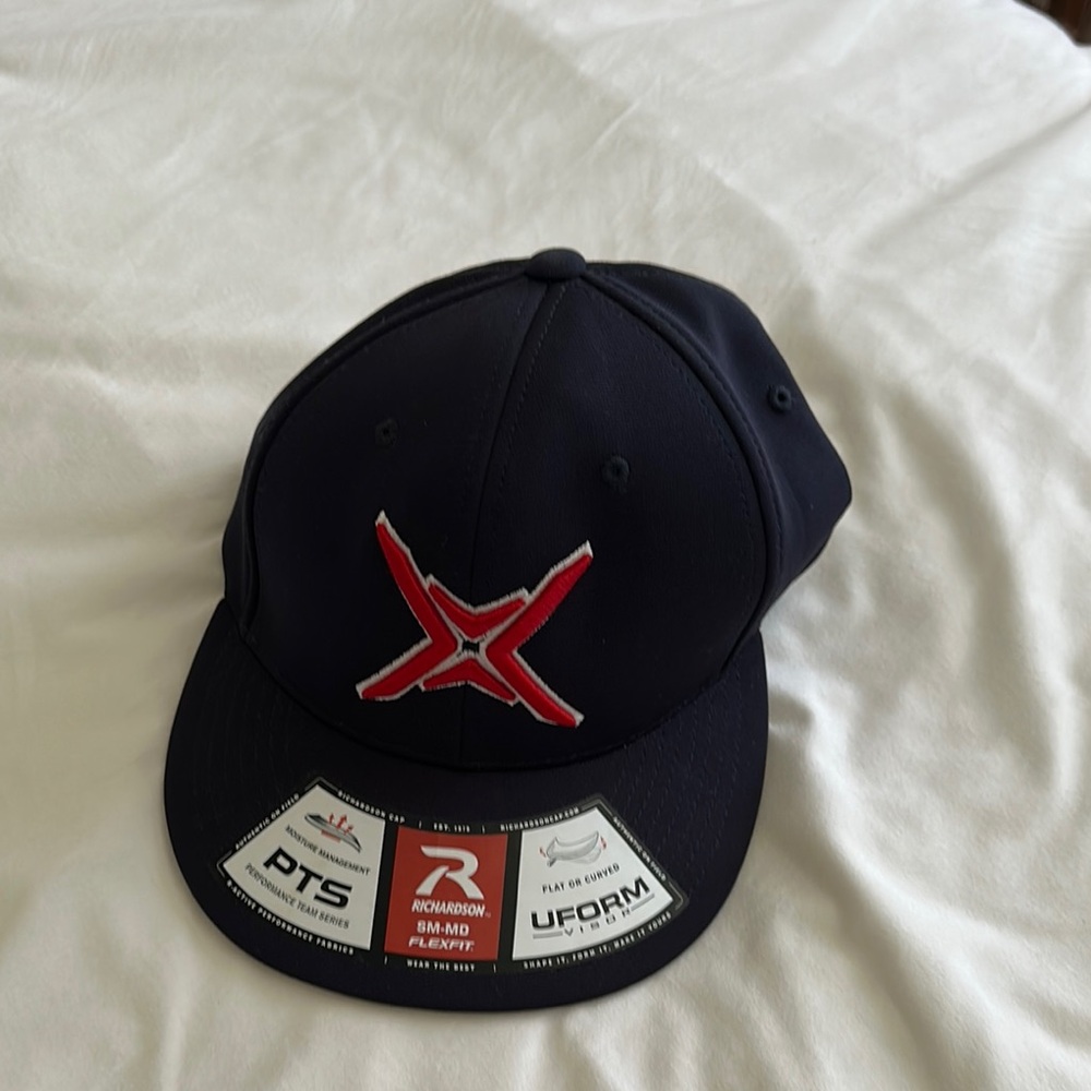 Black Baseball Cap with Red Logo